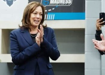 Vice President Kamala Harris meets Howard basketball team after NCAA Tournament game