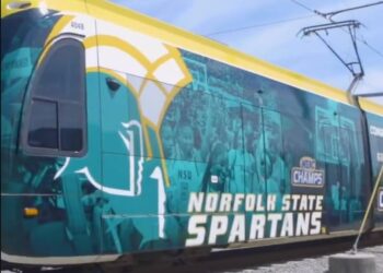 Norfolk State women hoops featured on city transit train