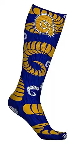 Albany State University Golden Rams Socks Trailblazer Design (pair) (one size fits all)