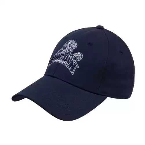 Lincoln Navy Heavyweight Twill Pro Style Hat 'Tiger w/Arched Lincoln University'