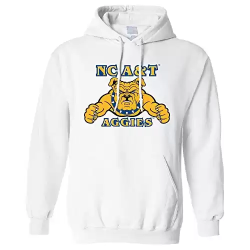 Campus Merchandise NCAA North Carolina A&T Aggies Long Sleeve Hoodie, Medium, White
