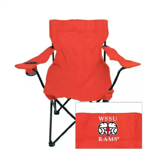 CollegeFanGear Winston Salem Deluxe Red Captains Chair 'Stacked WSSU Rams'