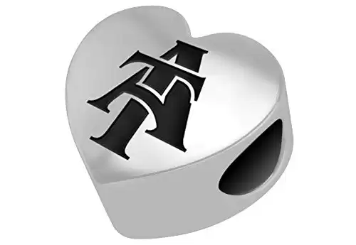 College Jewelry North Carolina A&t Aggies Sterling Silver Heart Bead Fits Most European Style Charm Bracelets