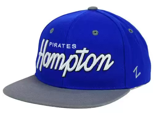 Hampton University Pirates Headliner Adjustable Snapback Cap - NCAA Flat Bill Zephyr Baseball Hat
