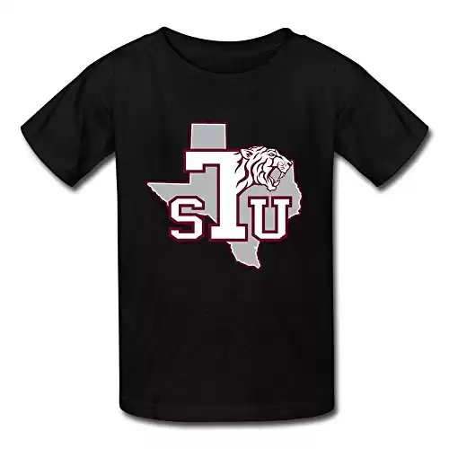 Ambom Youth Texas Southern Tigers Kids Boys And Girls 100% Cotton T-Shirt M Black
