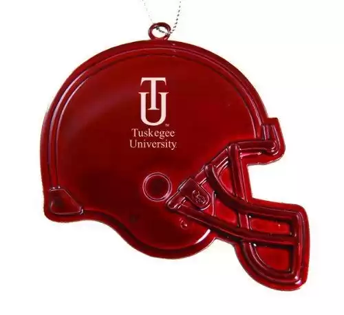 Tuskegee University - Chirstmas Holiday Football Helmet Ornament - Red