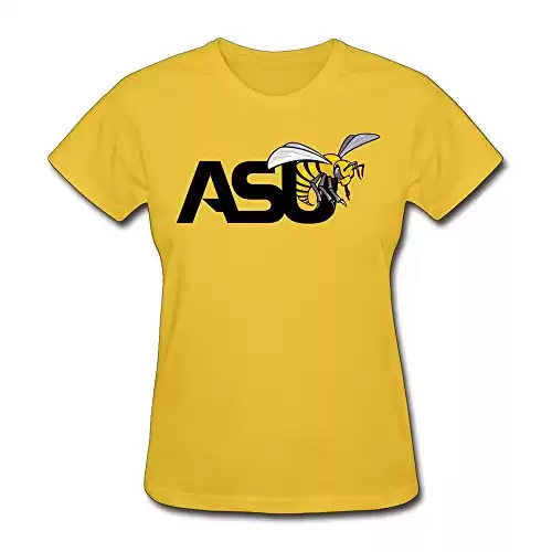 LOOIN Women's Alabama State Hornets Team Logo T-Shirt Yellow [Apparel]