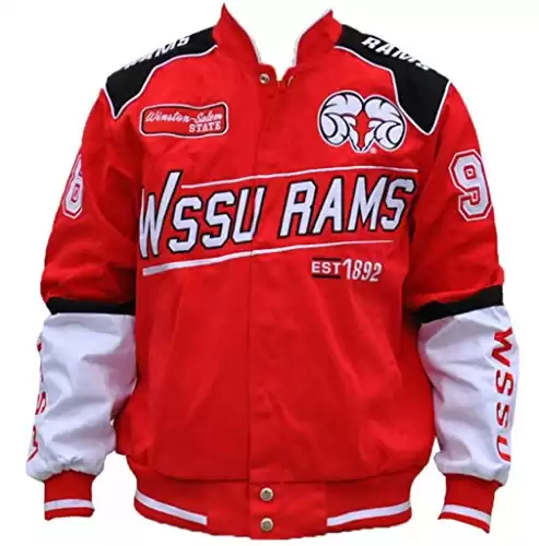 WSSU Rams Men's Racing Jacket Crimson 4XL Red