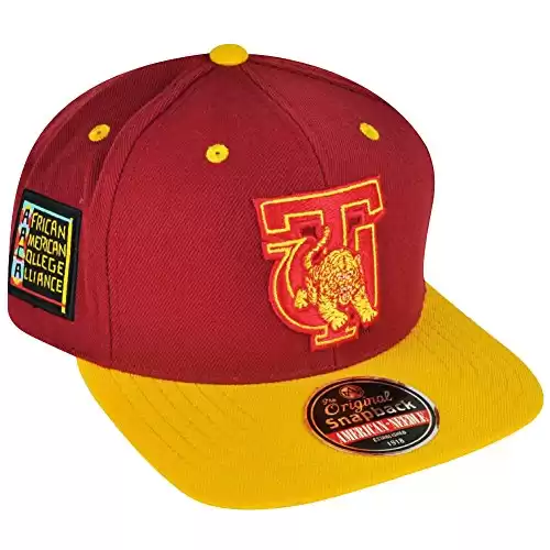 NCAA AACA American Needle Tuskegee Tigers Red Yellow Snapback Blockhead Hat Cap