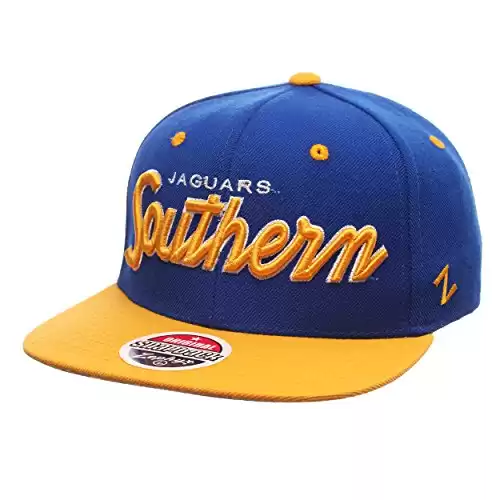 Southern University Jaguars "Headliner" Adjustable Snapback Cap - NCAA Flat Bill Zephyr Baseball Hat