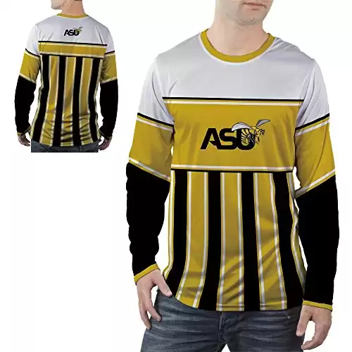 Alabama State University Hornets Long Sleeve Shirt Striped Design (Small)