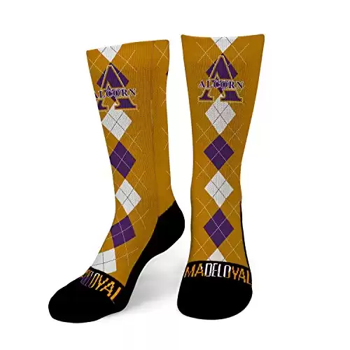 Alcorn State University Braves Socks Argyle Design (pair)