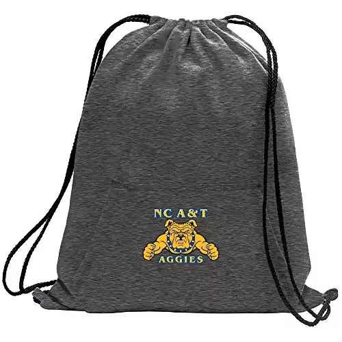 NCAA North Carolina A&T Aggies Adult Sweatshirt Cinch Bag,17.75" x 14.5",Dark Heather