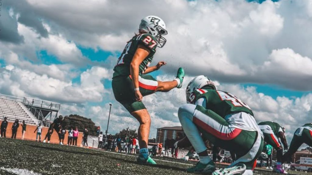 Female football player makes history on gridiron at HBCU