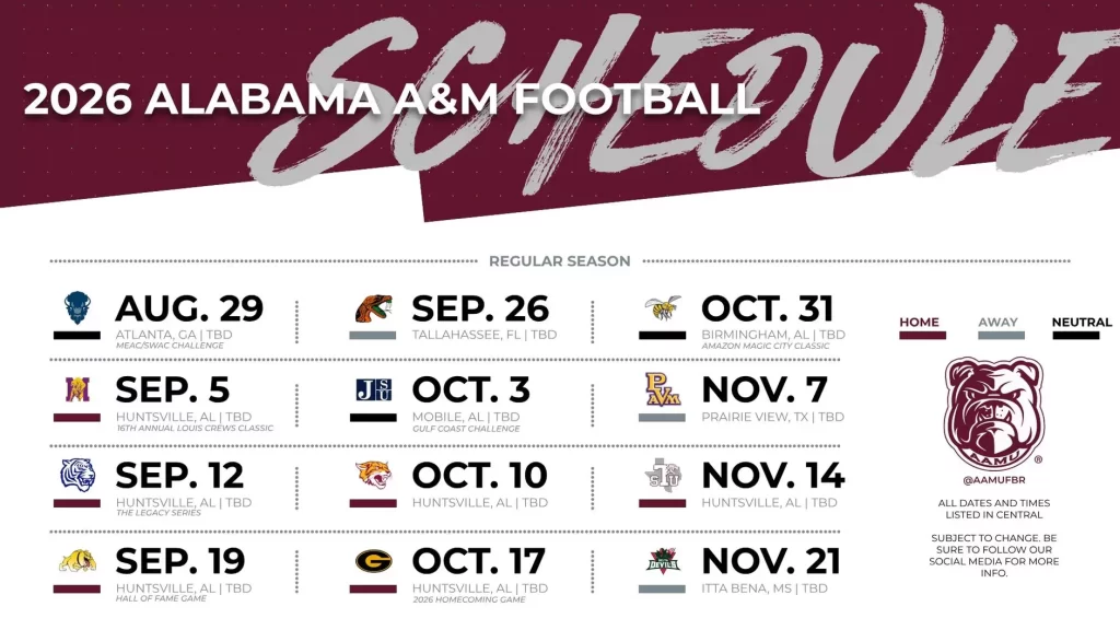 aamu football schedule